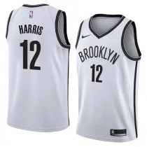 NBA Men New Brooklyn Nets White #12 HARRIS Jersey High Quality Name and Number Print