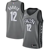 NBA Men New Brooklyn Nets Grey City #12 HARRIS Jersey High Quality Name and Number Print