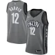NBA Men New Brooklyn Nets Grey City #12 HARRIS Jersey High Quality Name and Number Print