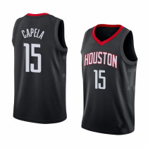 NBA Men Houston Rockets Black #15 CAPELA Jersey High Quality Name and Number Print