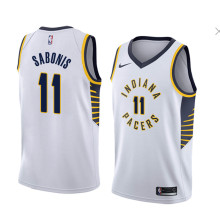NBA Men Indiana Pacers White #11 SABONIS Jersey High Quality Name and Number Print