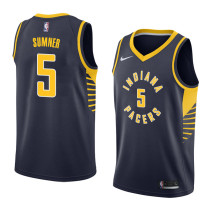 NBA Men Indiana Pacers Dark Blue #5 SUMNER Jersey High Quality Name and Number Print