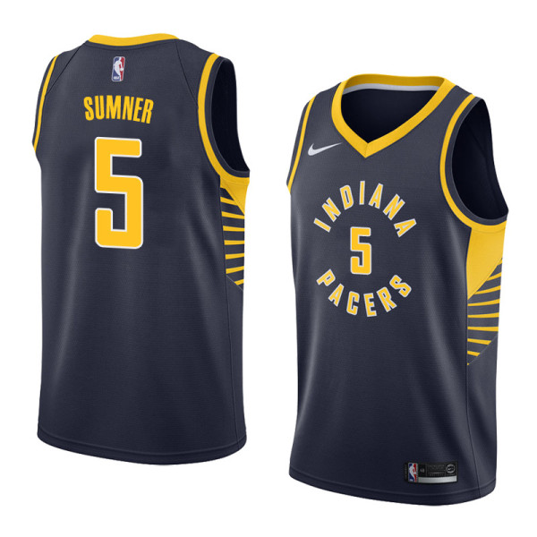 NBA Men Indiana Pacers Dark Blue #5 SUMNER Jersey High Quality Name and Number Print
