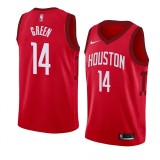 NBA Men Houston Rockets Rewarding Red #14 GREEN Jersey High Quality Name and Number Print