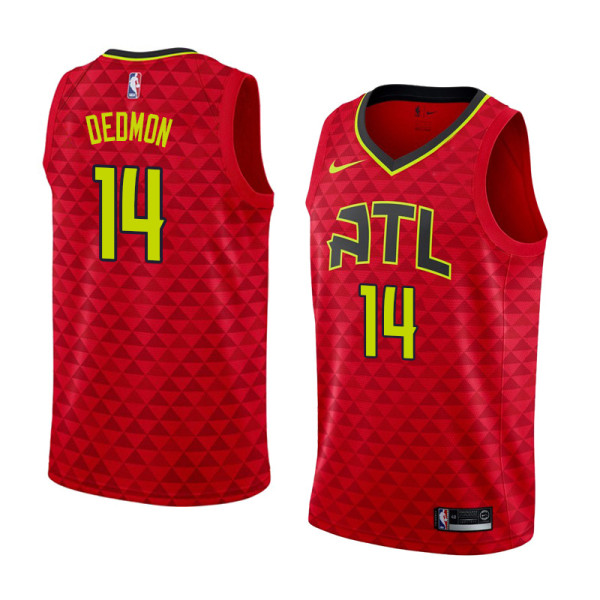 NBA Men Atlanta Hawks Red #14 DEDMON Jersey High Quality Name and Number Print