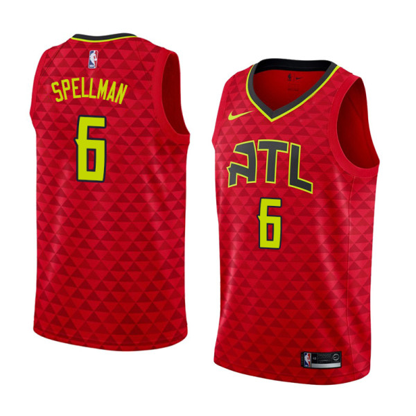NBA Men Atlanta Hawks Red #6 SPELLMAN Jersey High Quality Name and Number Print