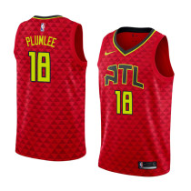 NBA Men Atlanta Hawks Red #18 PLUMLEE Jersey High Quality Name and Number Print