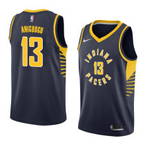 NBA Men Indiana Pacers Dark Blue #13 ANIGBOGU Jersey High Quality Name and Number Print