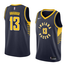 NBA Men Indiana Pacers Dark Blue #13 ANIGBOGU Jersey High Quality Name and Number Print