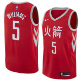 NBA Men Houston Rockets Red Jersey Chinese Version #5 WILLIAMS High Quality Name and Number Print