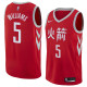 NBA Men Houston Rockets Red Jersey Chinese Version #5 WILLIAMS High Quality Name and Number Print