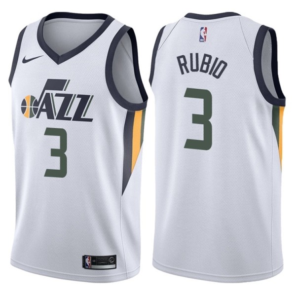NBA Men Utah Jazz White #3 RUBIO Jersey High Quality Name and Number Print