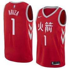 NBA Men Houston Rockets Red Jersey Chinese Version #1 ARIZA High Quality Name and Number Print