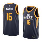 NBA Men Utah Jazz Dark Blue #16 WOLTERS Jersey High Quality Name and Number Print
