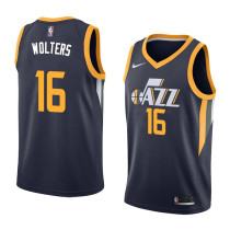 NBA Men Utah Jazz Dark Blue #16 WOLTERS Jersey High Quality Name and Number Print