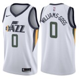 NBA Men Utah Jazz White #0 WILLIAMS-GOSS Jersey High Quality Name and Number Print