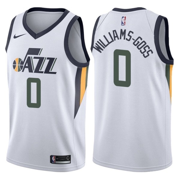 NBA Men Utah Jazz White #0 WILLIAMS-GOSS Jersey High Quality Name and Number Print