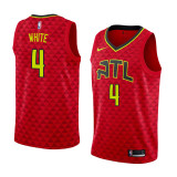 NBA Men Atlanta Hawks Red #4 WHITE Jersey High Quality Name and Number Print