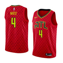 NBA Men Atlanta Hawks Red #4 WHITE Jersey High Quality Name and Number Print