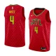 NBA Men Atlanta Hawks Red #4 WHITE Jersey High Quality Name and Number Print