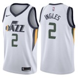 NBA Men Utah Jazz White #2 INGLES Jersey High Quality Name and Number Print