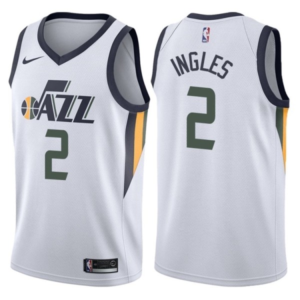 NBA Men Utah Jazz White #2 INGLES Jersey High Quality Name and Number Print
