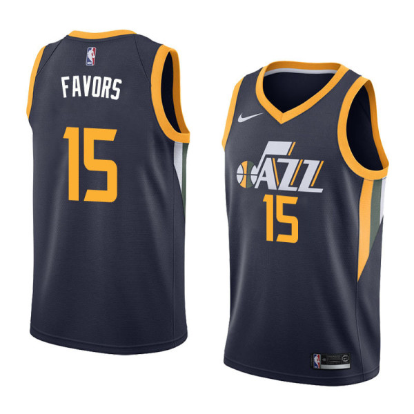 NBA Men Utah Jazz Dark Blue #15 FAVORS Jersey High Quality Name and Number Print