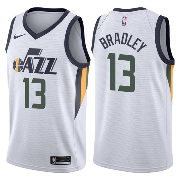 NBA Men Utah Jazz White #13 BRADLEY Jersey High Quality Name and Number Print