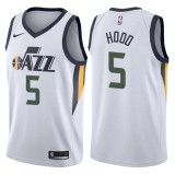 NBA Men Utah Jazz White #5 HOOD Jersey High Quality Name and Number Print