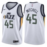 NBA Men Utah Jazz White #45 MITCHELL Jersey High Quality Name and Number Print