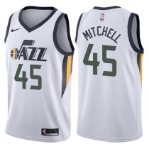NBA Men Utah Jazz White #45 MITCHELL Jersey High Quality Name and Number Print