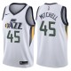 NBA Men Utah Jazz White #45 MITCHELL Jersey High Quality Name and Number Print