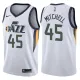 NBA Men Utah Jazz White #45 MITCHELL Jersey High Quality Name and Number Print
