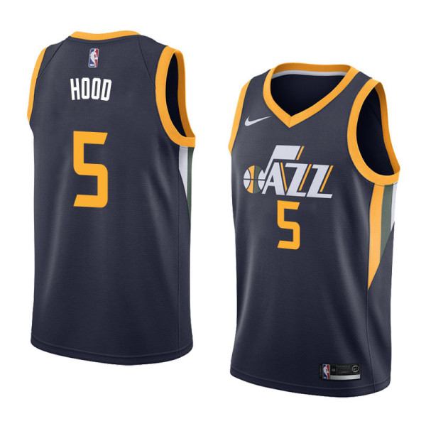 NBA Men Utah Jazz Dark Blue #5 HOOD Jersey High Quality Name and Number Print