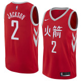 NBA Men Houston Rockets Red Jersey Chinese Version #2 JACKSON High Quality Name and Number Print