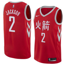 NBA Men Houston Rockets Red Jersey Chinese Version #2 JACKSON High Quality Name and Number Print