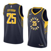 NBA Men Indiana Pacers Dark Blue #25 JEFFERSON Jersey High Quality Name and Number Print