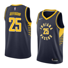 NBA Men Indiana Pacers Dark Blue #25 JEFFERSON Jersey High Quality Name and Number Print