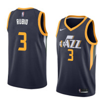 NBA Men Utah Jazz Dark Blue #3 RUBIO Jersey High Quality Name and Number Print