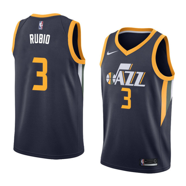 NBA Men Utah Jazz Dark Blue #3 RUBIO Jersey High Quality Name and Number Print