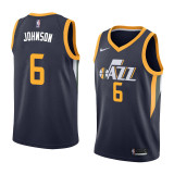 NBA Men Utah Jazz Dark Blue #6 JOHNSON Jersey High Quality Name and Number Print