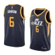 NBA Men Utah Jazz Dark Blue #6 JOHNSON Jersey High Quality Name and Number Print