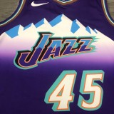 NBA Men Utah Jazz Purple Snow Mountain #45 MITCHELL Jersey High Quality Name and Number Print