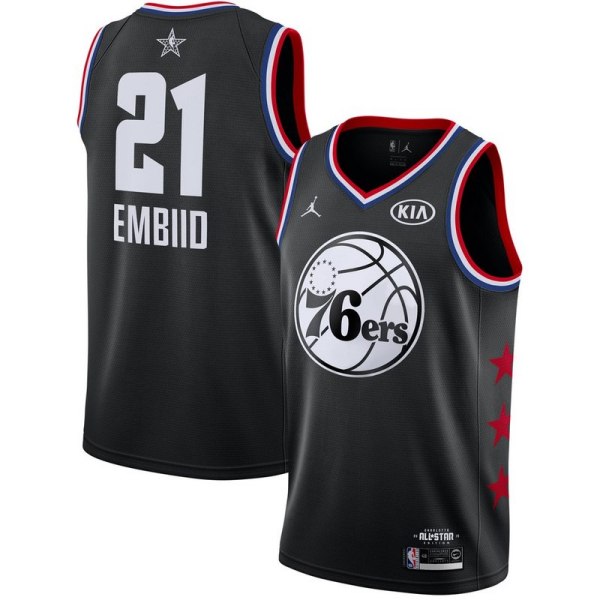 NBA Men 2019 All Star Jerseys Black #21 EMBIID Jersey High Quality Name and Number Print