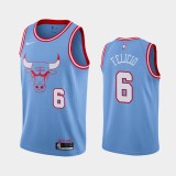 NBA Men Chicago Bulls 19-20 Season Light Blue #6 FELICIO Jersey High Quality Name and Number Print