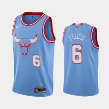 NBA Men Chicago Bulls 19-20 Season Light Blue #6 FELICIO Jersey High Quality Name and Number Print