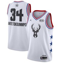 NBA Men 2019 All Star Jerseys White #34 ANTETOKOUNMPO Jersey High Quality Name and Number Print