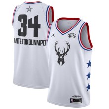 NBA Men 2019 All Star Jerseys White #34 ANTETOKOUNMPO Jersey High Quality Name and Number Print