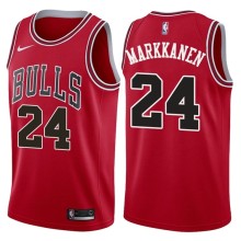 NBA Men Chicago Bulls Red #24 MARKKANEN Jersey High Quality Name and Number Print