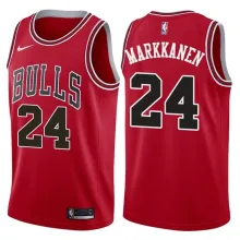 NBA Men Chicago Bulls Red #24 MARKKANEN Jersey High Quality Name and Number Print